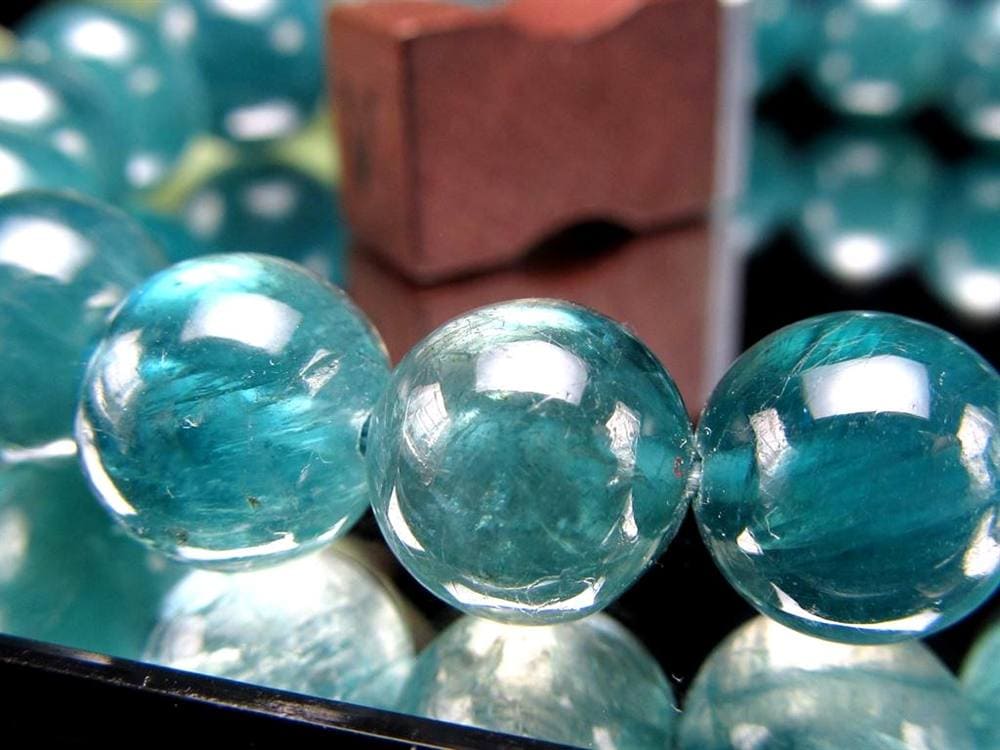 グランディディエライト ブレスレット ディープ ブルーグリーン マダガスカル産