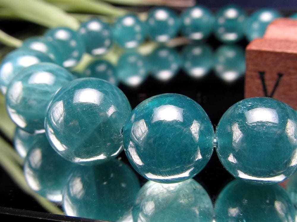 グランディディエライト ブレスレット ディープ ブルーグリーン マダガスカル産