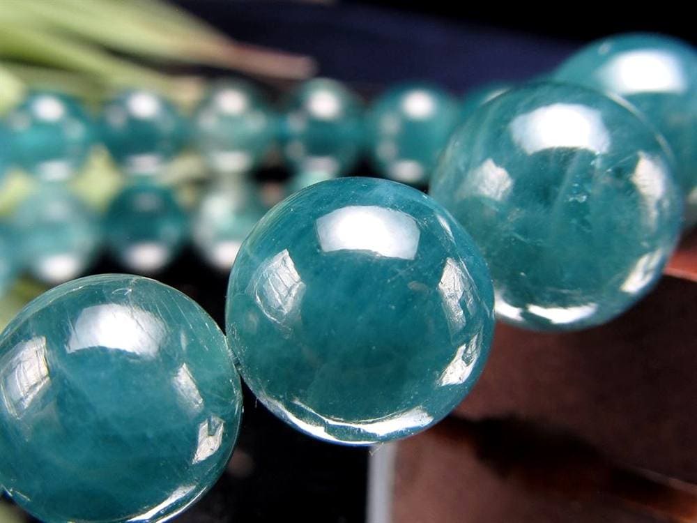 グランディディエライト ブレスレット ディープ ブルーグリーン マダガスカル産