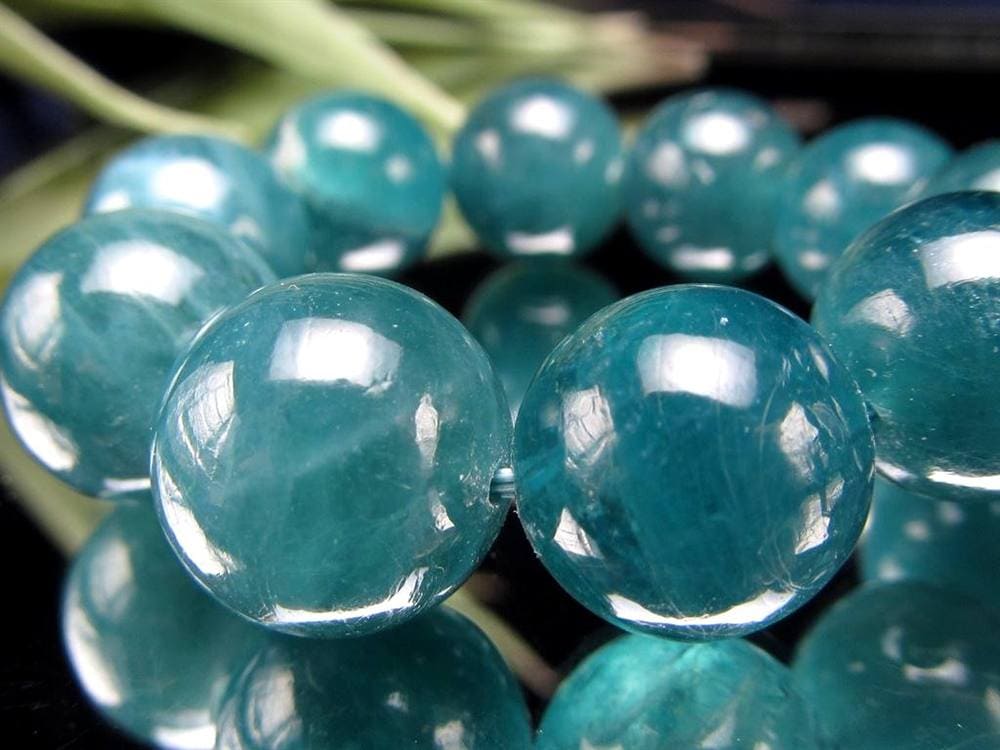 グランディディエライト ブレスレット ディープ ブルーグリーン マダガスカル産