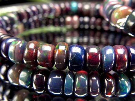 ブラックオパール ブレスレット カット 遊色 ダークカラー