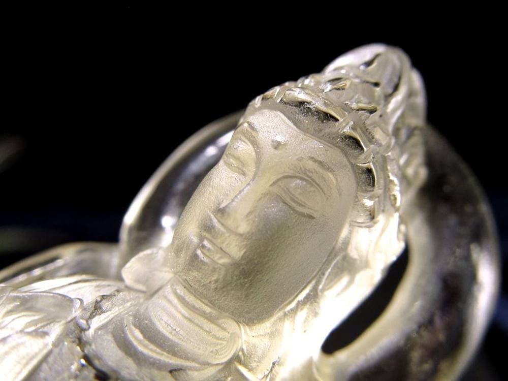 観音 置物 シトリン 彫刻 仏教