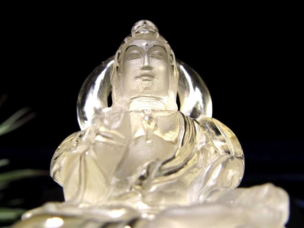 観音 置物 シトリン 彫刻 仏教