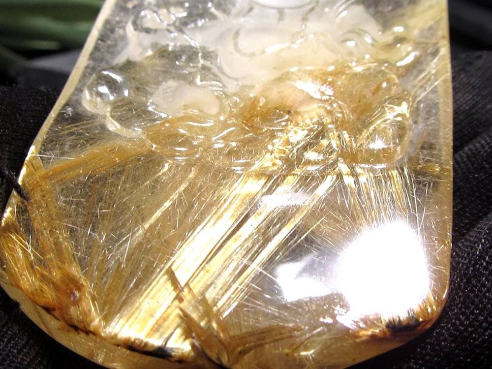 ゴールドルチルクォーツ タンブル 金針水晶 カボション ルチレイテッドクォーツ