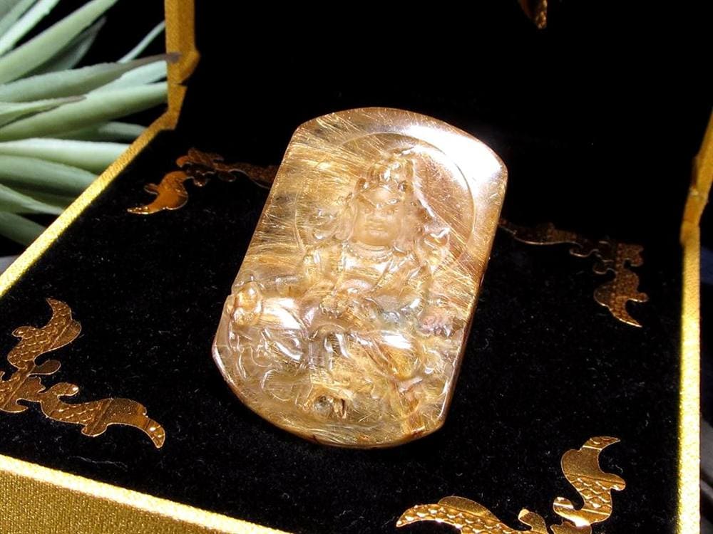 ゴールドルチルクォーツ タンブル 金針水晶 カボション ルチレイテッドクォーツ