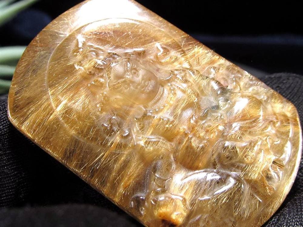 ゴールドルチルクォーツ タンブル 金針水晶 カボション ルチレイテッドクォーツ