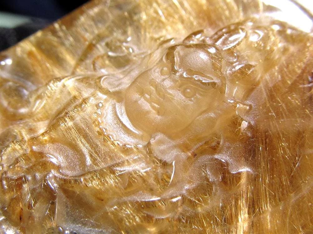 ゴールドルチルクォーツ タンブル 金針水晶 カボション ルチレイテッドクォーツ