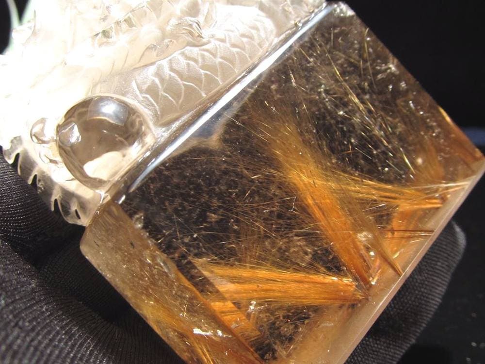 ルチル 龍彫り 龍神 置物 彫刻