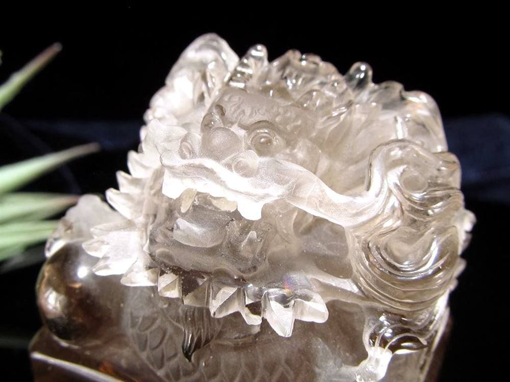 ルチル 龍彫り 龍神 置物 彫刻