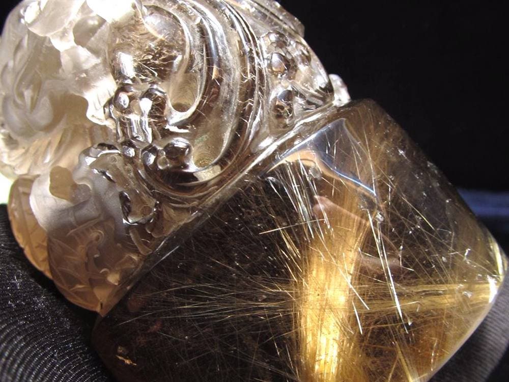 ルチル 龍彫り 龍神 置物 彫刻