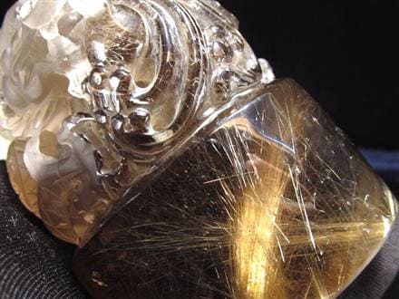 ルチル 龍彫り 龍神 置物 彫刻