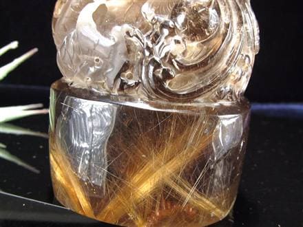 ルチル 龍彫り 龍神 置物 彫刻