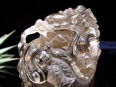 ルチル 龍彫り 龍神 置物 彫刻