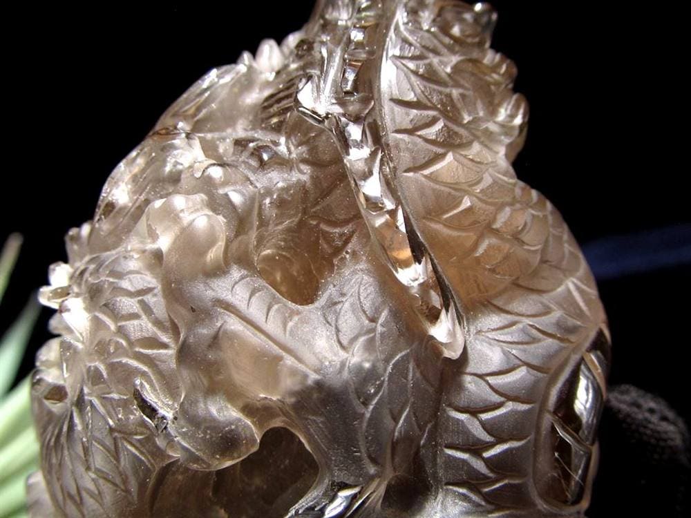 ルチル 龍彫り 龍神 置物 彫刻