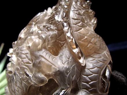 ルチル 龍彫り 龍神 置物 彫刻