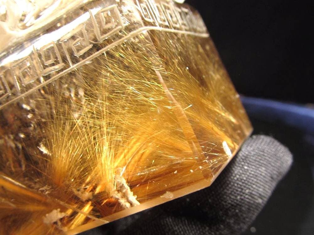 ルチル 龍彫り 龍神 置物 彫刻