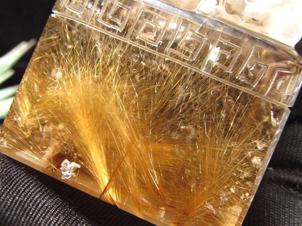 ルチル 龍彫り 龍神 置物 彫刻