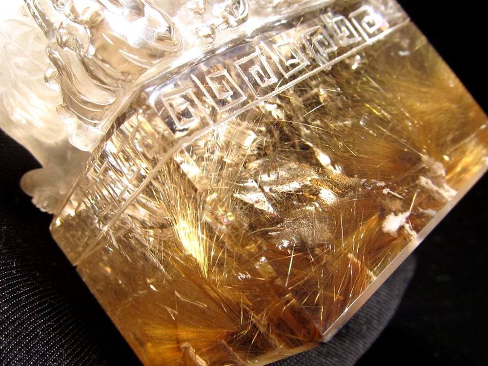 ルチル 龍彫り 龍神 置物 彫刻