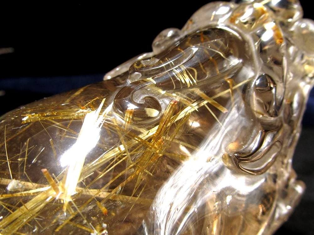 ヒキュウ 貔貅 タンブル ルチルクォーツ 御守り石