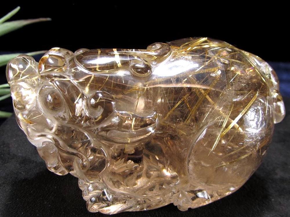 ヒキュウ 貔貅 タンブル ルチルクォーツ 御守り石