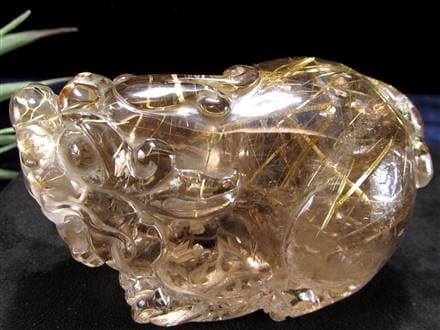 ヒキュウ 貔貅 タンブル ルチルクォーツ 御守り石