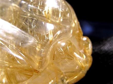 ゴールドルチルクォーツ 龍亀 ロングイ 金針 水晶 彫刻 置物 財運 瑞獣