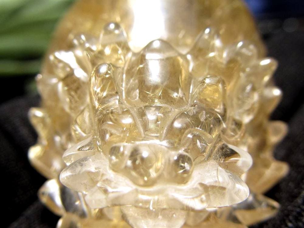 ゴールドルチルクォーツ 龍亀 ロングイ 金針 水晶 彫刻 置物 財運 瑞獣