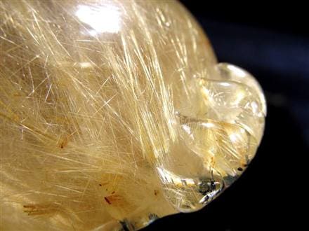 ゴールドルチルクォーツ 龍亀 ロングイ 金針 水晶 彫刻 置物 財運 瑞獣