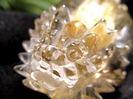 ゴールドルチルクォーツ 龍亀 ロングイ 金針 水晶 彫刻 置物 財運 瑞獣