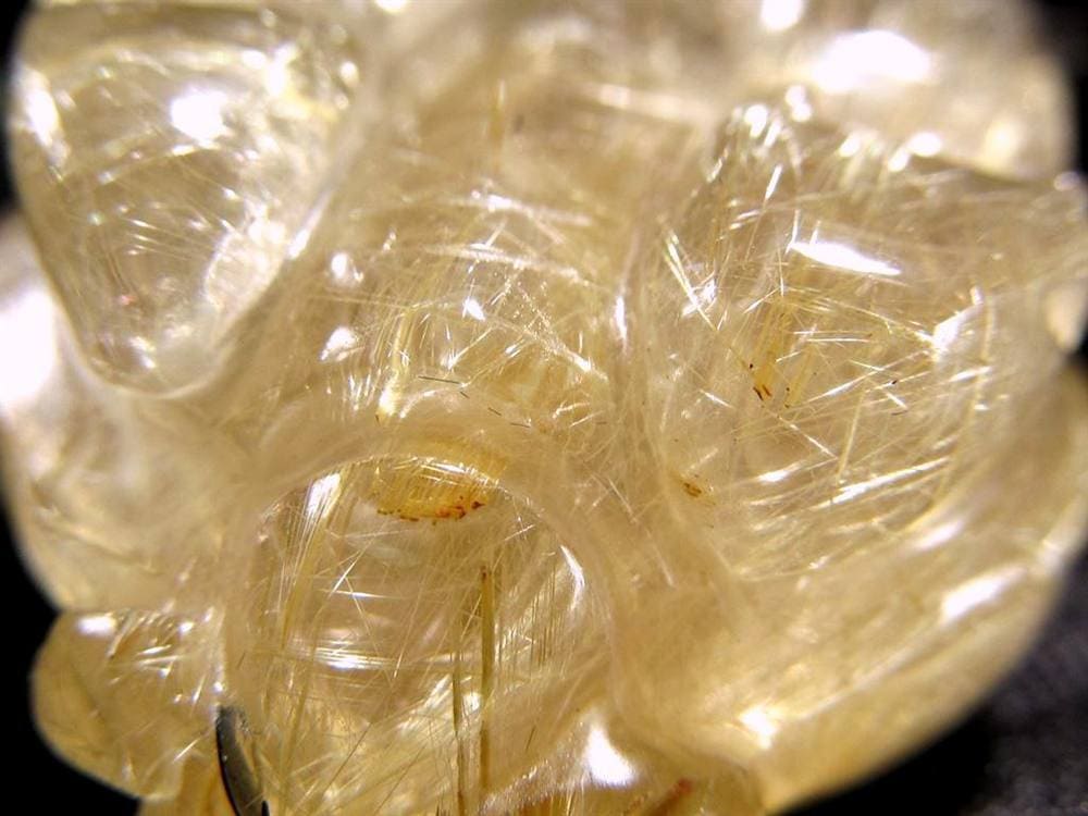 ゴールドルチルクォーツ 龍亀 ロングイ 金針 水晶 彫刻 置物 財運 瑞獣