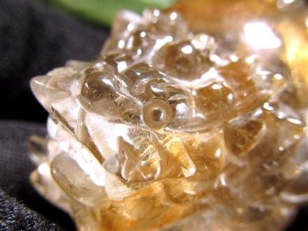 ゴールドルチルクォーツ 龍亀 ロングイ 金針 水晶 彫刻 置物 財運 瑞獣