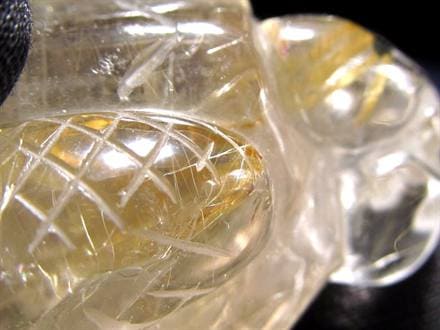 ゴールドルチルクォーツ 龍亀 ロングイ 金針 水晶 彫刻 置物 財運 瑞獣