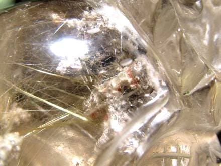 ゴールドルチルクォーツ 龍亀 ロングイ 金針 水晶 彫刻 置物 財運 瑞獣
