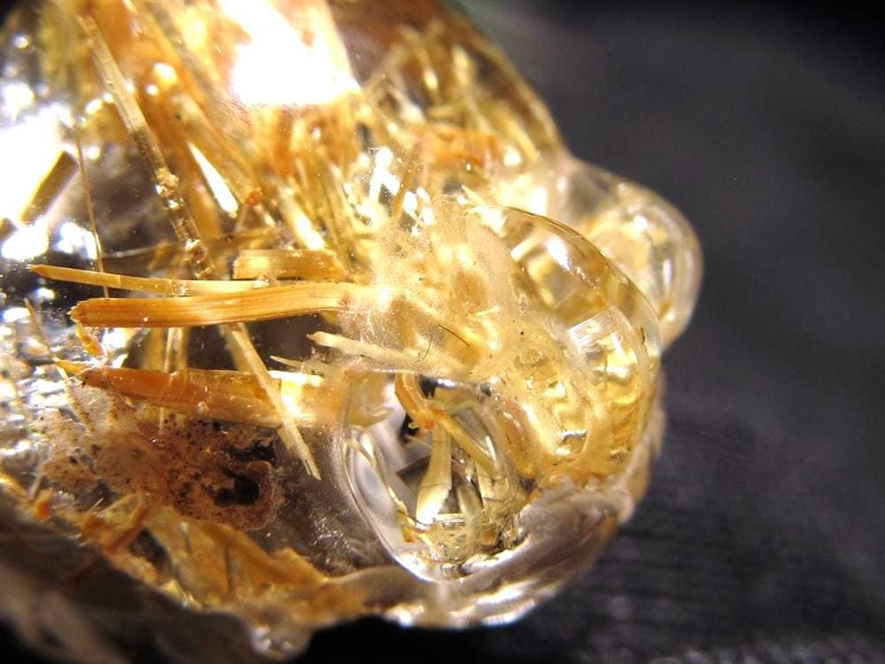 ゴールドルチルクォーツ 龍亀 ロングイ 金針 水晶 彫刻 置物 財運 瑞獣