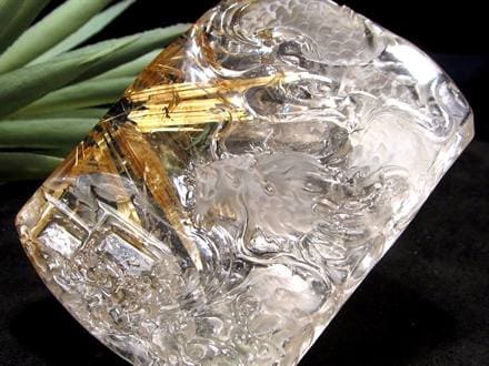 ゴールドルチルクォーツ タンブル 金針水晶 カボション ルチレイテッドクォーツ