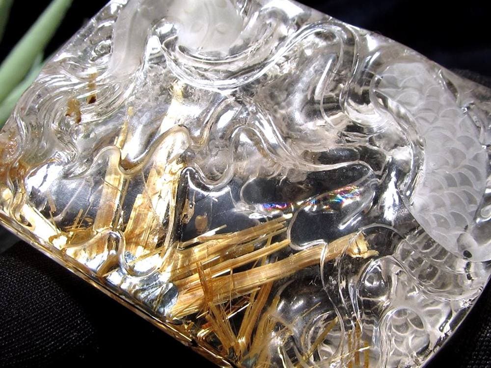 ゴールドルチルクォーツ タンブル 金針水晶 カボション ルチレイテッドクォーツ