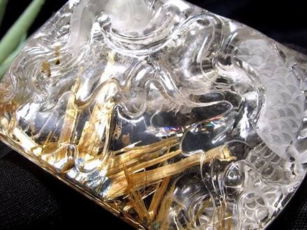 ゴールドルチルクォーツ タンブル 金針水晶 カボション ルチレイテッドクォーツ