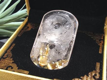 ゴールドルチルクォーツ タンブル 金針水晶 カボション ルチレイテッドクォーツ