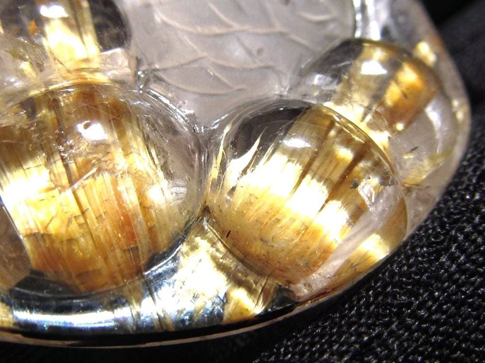 ゴールドルチルクォーツ タンブル 金針水晶 カボション ルチレイテッドクォーツ
