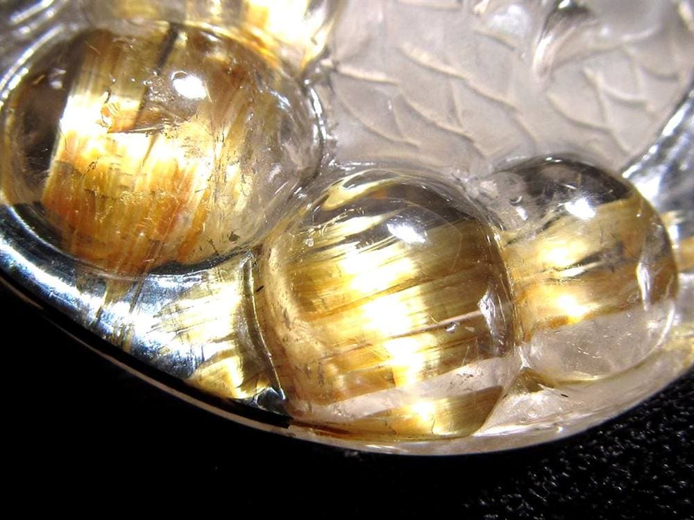 ゴールドルチルクォーツ タンブル 金針水晶 カボション ルチレイテッドクォーツ