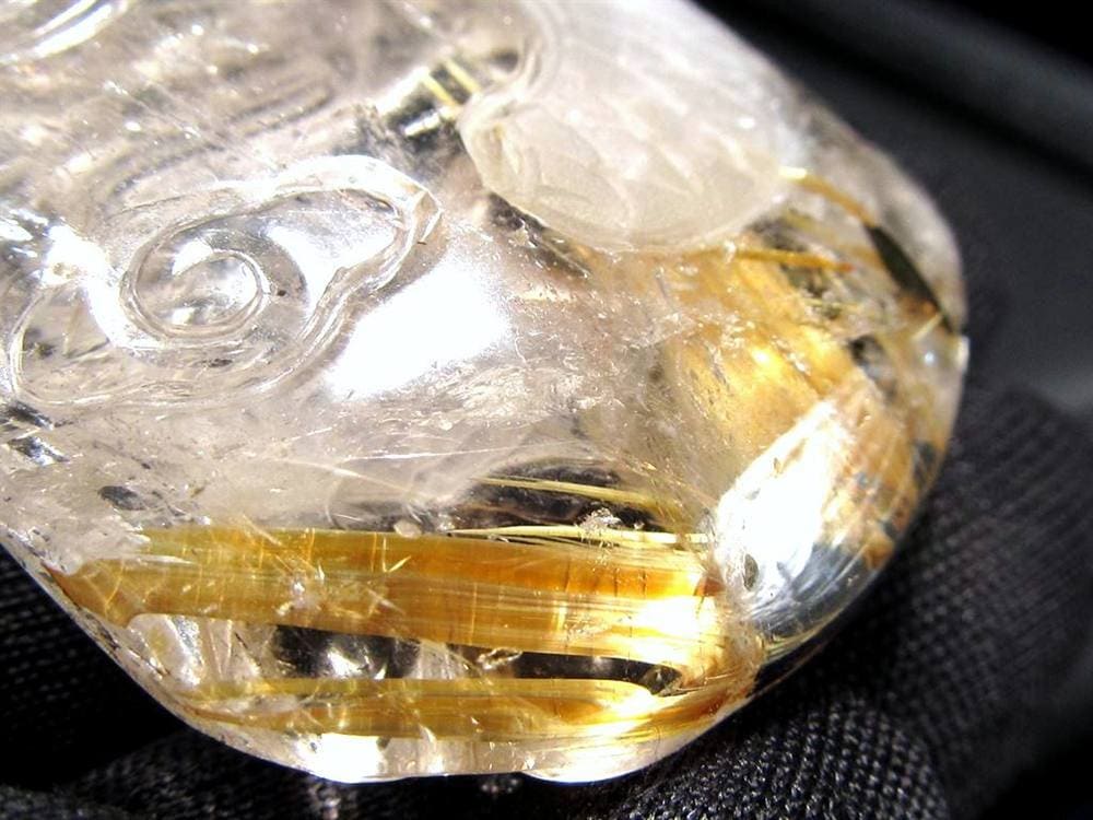 ゴールドルチルクォーツ タンブル 金針水晶 カボション ルチレイテッドクォーツ