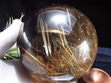 ゴールドルチルクォーツ 丸玉 スフィア 金針水晶 ルチル