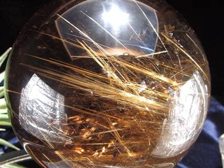 ゴールドルチルクォーツ 丸玉 スフィア 金針水晶 ルチル