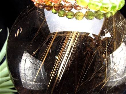 ゴールドルチルクォーツ 丸玉 スフィア 金針水晶 ルチル