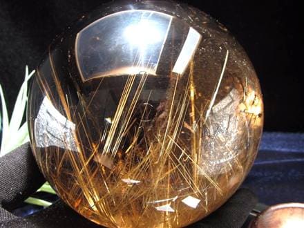 ゴールドルチルクォーツ 丸玉 スフィア 金針水晶 ルチル