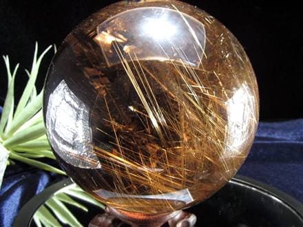 ゴールドルチルクォーツ 丸玉 スフィア 金針水晶 ルチル