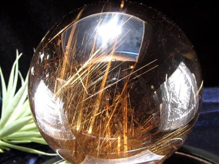 ゴールドルチルクォーツ 丸玉 スフィア 金針水晶 ルチル