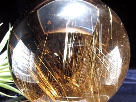 ゴールドルチルクォーツ 丸玉 スフィア 金針水晶 ルチル