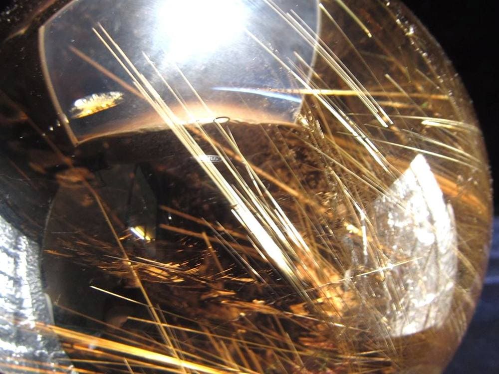 ゴールドルチルクォーツ 丸玉 スフィア 金針水晶 ルチル