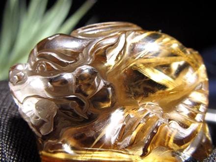 ヒキュウ 貔貅 タンブル ルチルクォーツ 御守り石